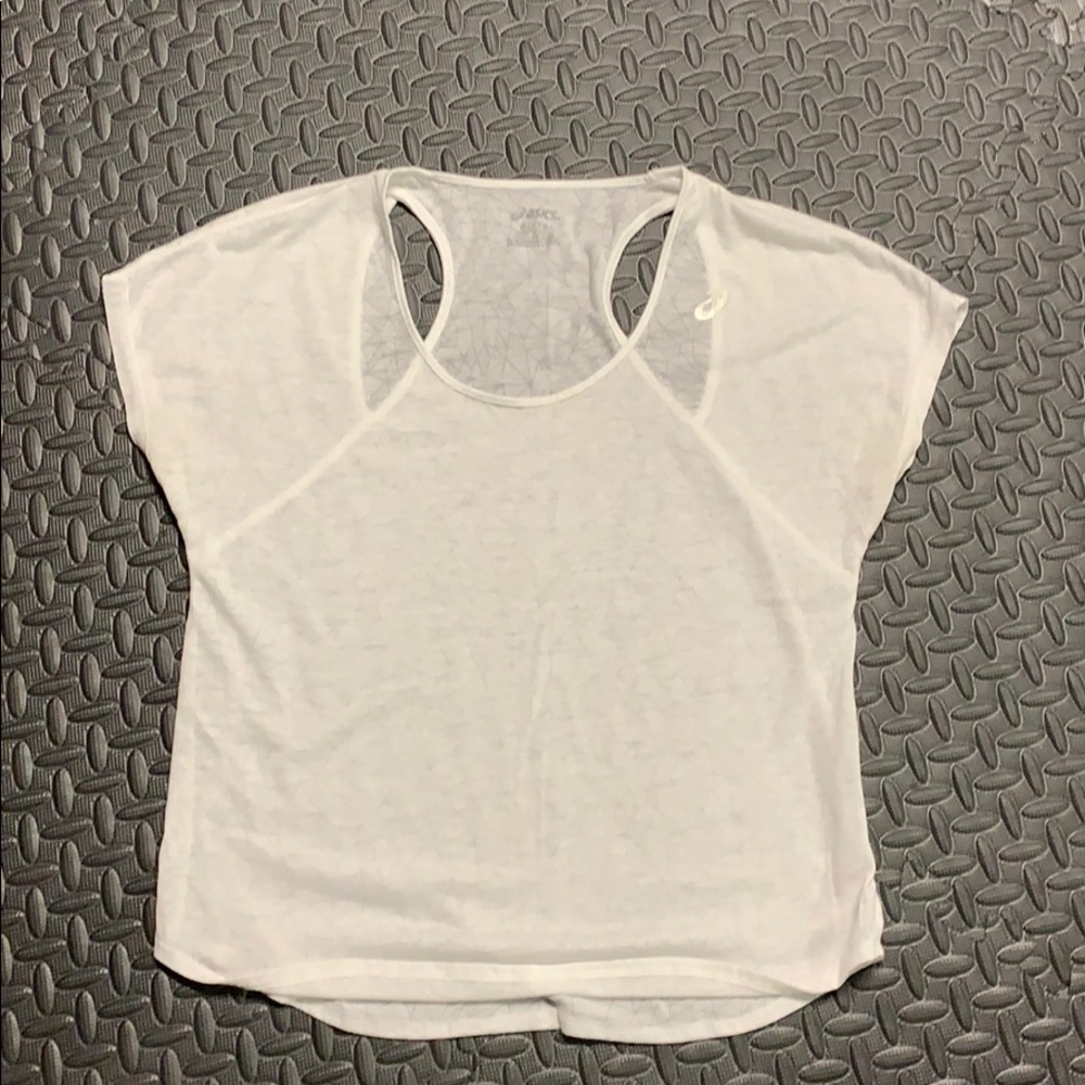 ASICS white workout top